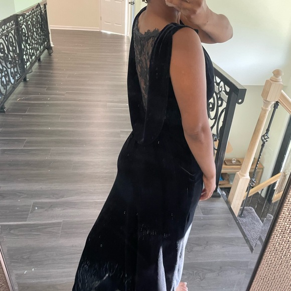 Vintage Lace Open Back Gown Dress - Picture 5 of 6